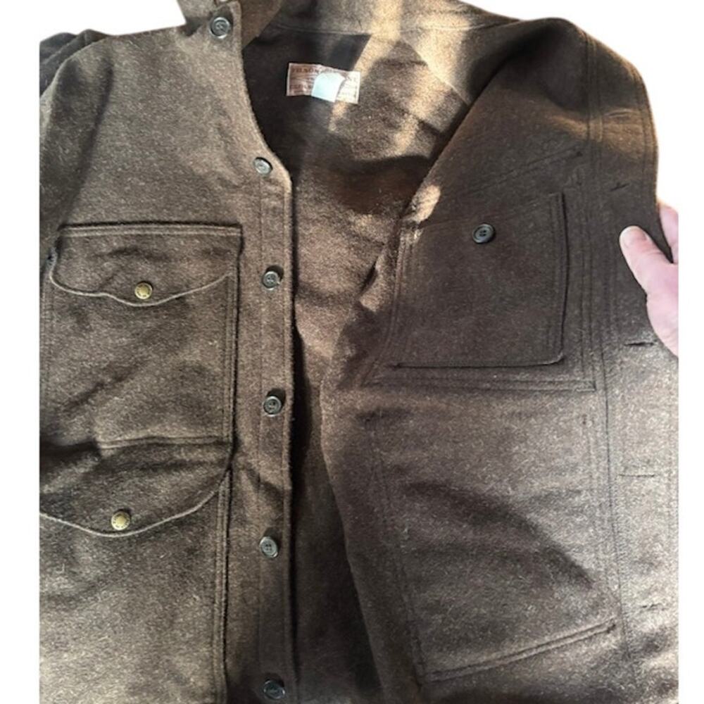 Filson Style 110 Mackinaw Wool Cruiser Jacket Brown Sz 48 USA Made Hunting Coat - Picture 10 of 16